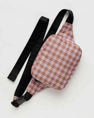 Baggu Puffy Fanny Pack - Rose Pixel Gingham